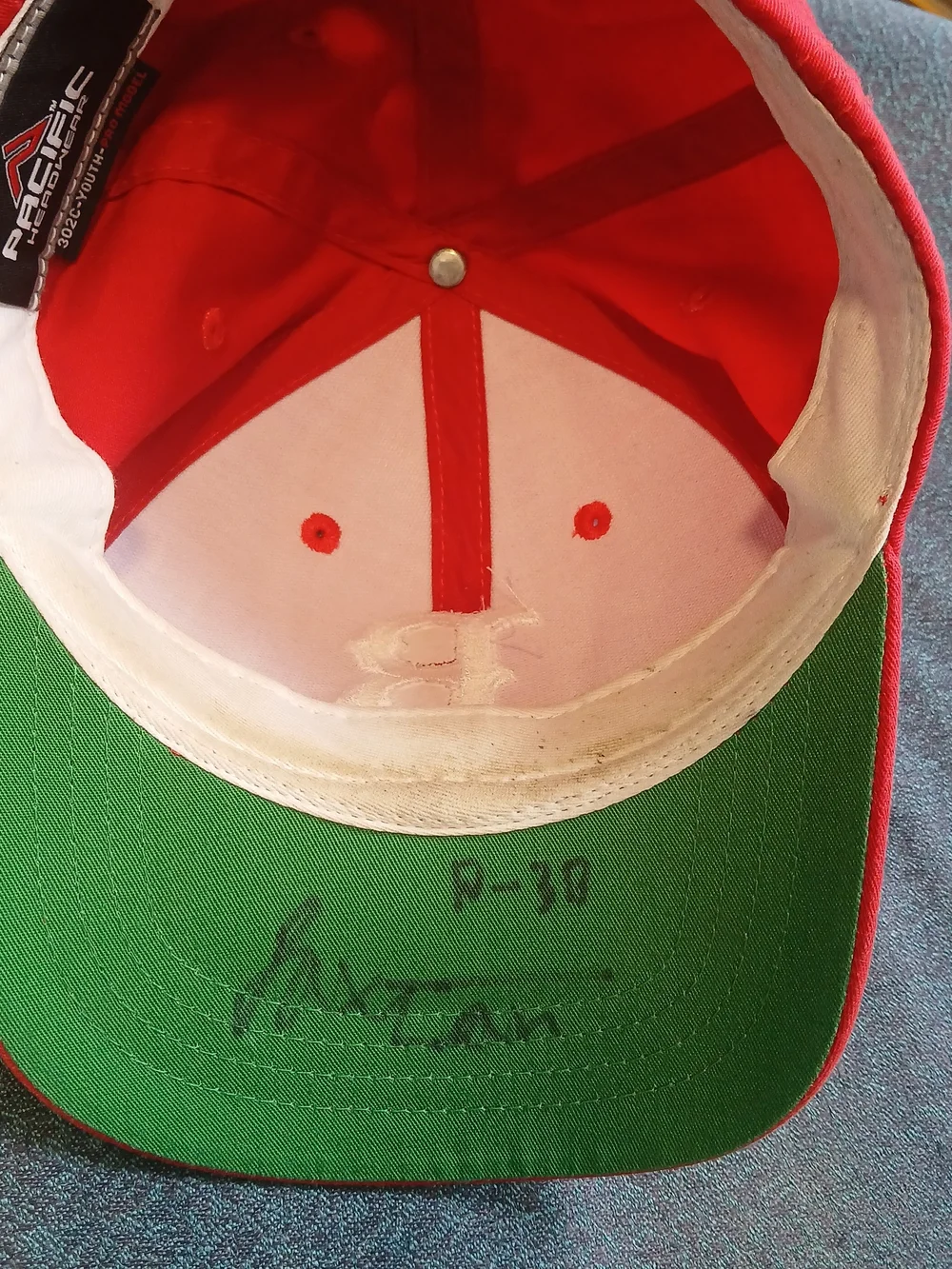 Vintage Kids Red Baseball Cap Boston Red Sox Autographed